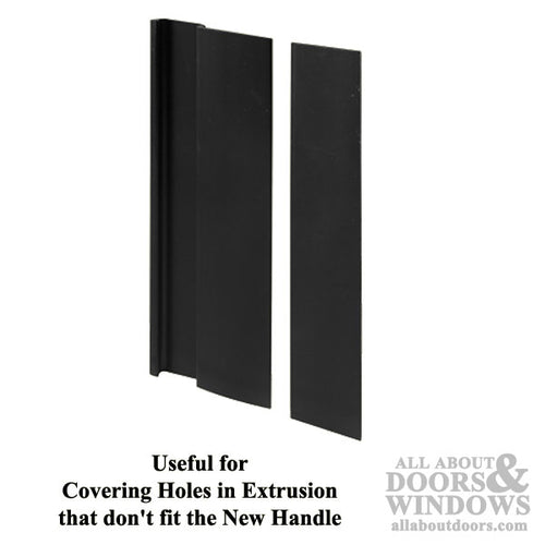 Aluminum Cover Plate and Pull Handle for Sliding Door - Black - Aluminum Cover Plate and Pull Handle for Sliding Door - Black