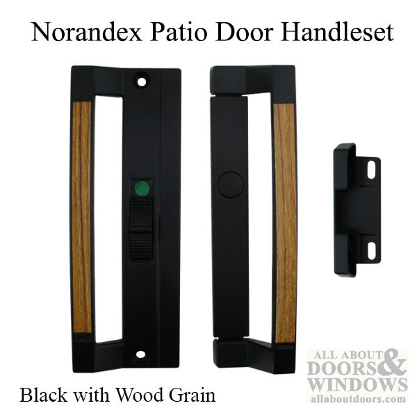 Norandex Sliding Patio Door Handle 6-5/8 screw holes - Black - Norandex Sliding Patio Door Handle 6-5/8 screw holes - Black