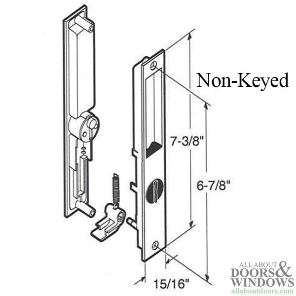 Daryl PR300 Patiorama Handle Set, Flush Type, Chrome, 6-7/8 Screw Hole Center - Daryl PR300 Patiorama Handle Set, Flush Type, Chrome, 6-7/8 Screw Hole Center