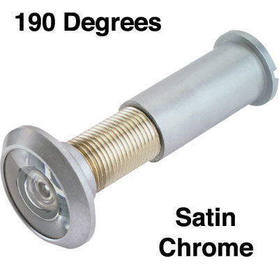 Door Viewer - 190  Degree - Glass Lens - Brushed/Satin Chrome - Door Viewer - 190  Degree - Glass Lens - Brushed/Satin Chrome