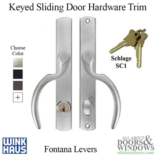 Fontana Keyed Entry, Sliding Door Hardware Trim