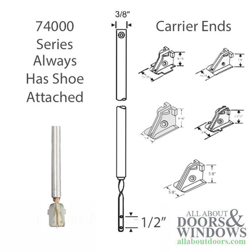 3/8” Extended Balance Rod, Plastic Carrier Shoe - 3/8” Extended Balance Rod, Plastic Carrier Shoe