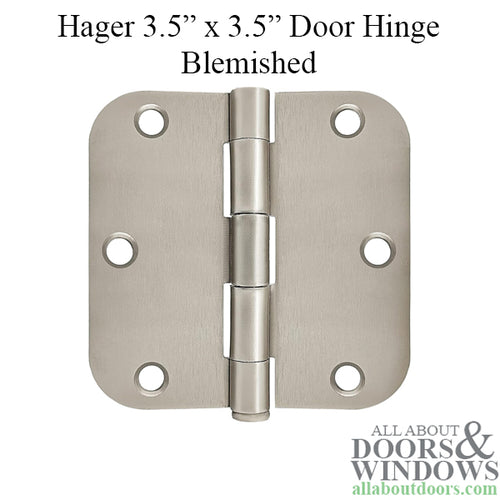 Residential Satin Nickel Door Hinge 3.5 x 3.5 x 5/8 Radius Corner - Blemished - Residential Satin Nickel Door Hinge 3.5 x 3.5 x 5/8 Radius Corner - Blemished