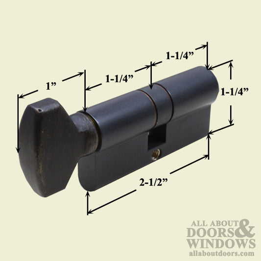 Active Keyed 32/32 Euro Cylinder only for 1-3/4 Inch Thick Door  - Choose Color