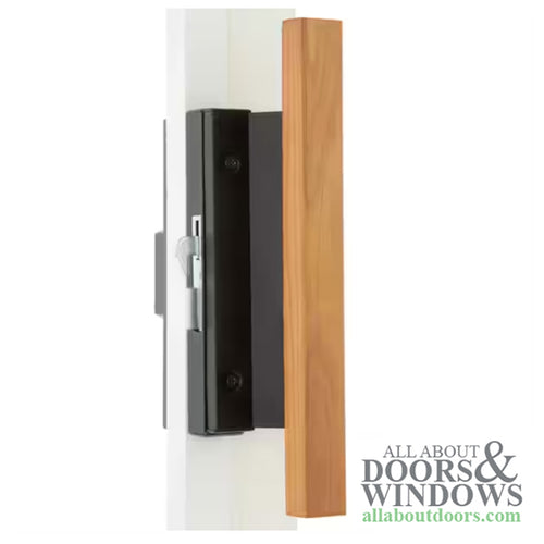 Sliding Patio Door Handle Black Metal With Wood Finish - Sliding Patio Door Handle Black Metal With Wood Finish