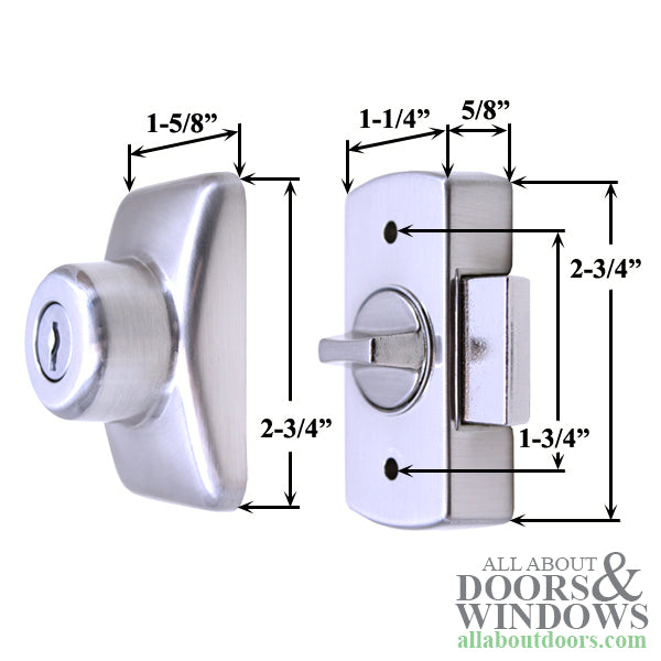 Georgian Deadbolt Set 1.75 Inch Hole Spacing - Georgian Deadbolt Set 1.75 Inch Hole Spacing