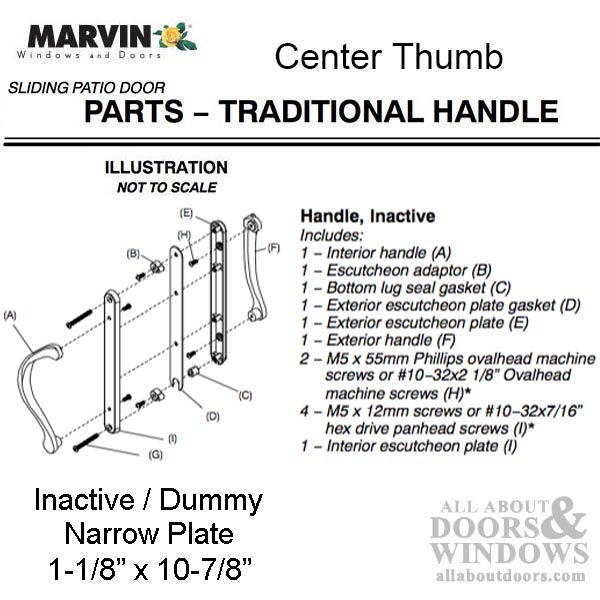 Marvin Inactive / Dummy Narrow Sliding Door Handle - PVD Polished Brass - Marvin Inactive / Dummy Narrow Sliding Door Handle - PVD Polished Brass