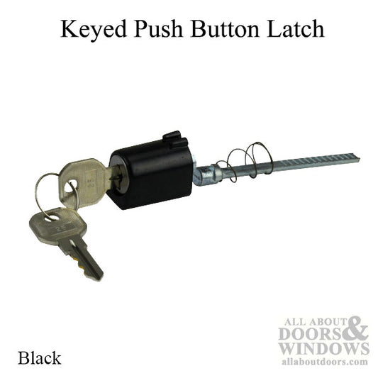 Push Button Latch, Keyed, black