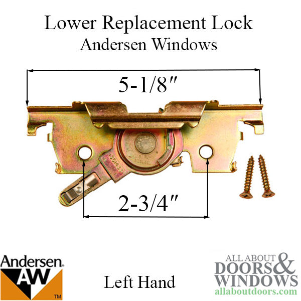 Lower Replacement Lock for Andersen Casement Windows Left Hand Lower Window Lock - Lower Replacement Lock for Andersen Casement Windows Left Hand Lower Window Lock