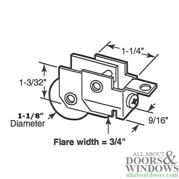 Sliding Door Roller With B Tab Housing 1.25 Inch Steel Wheel Door Roller - Sliding Door Roller With B Tab Housing 1.25 Inch Steel Wheel Door Roller