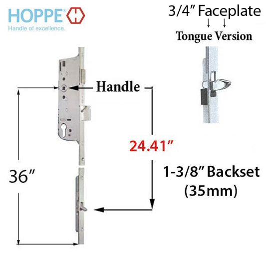 20mm Manual Gear, 35/92, Tongue @ 24.41", 1" Deadbolt Throw