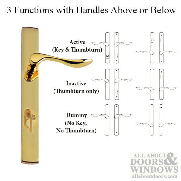 G-U Venice Handle & 30mm Plate, Inactive, Thumbturn Only (Handles DO Move) Choose Color - G-U Venice Handle & 30mm Plate, Inactive, Thumbturn Only (Handles DO Move) Choose Color