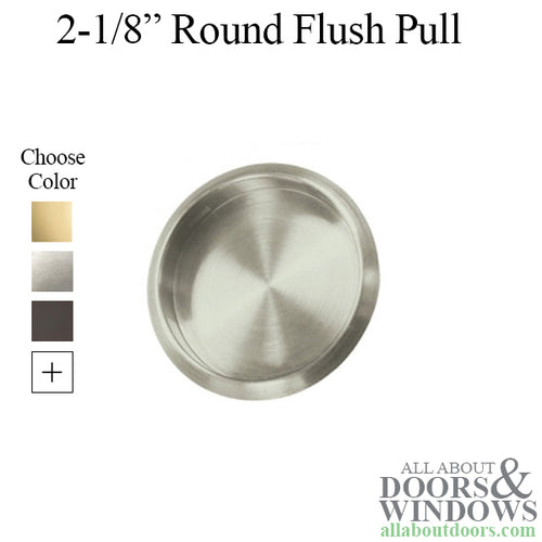 2-1/8'' Round Flush Pull, Solid Brass - Choose Finish - 2-1/8'' Round Flush Pull, Solid Brass - Choose Finish