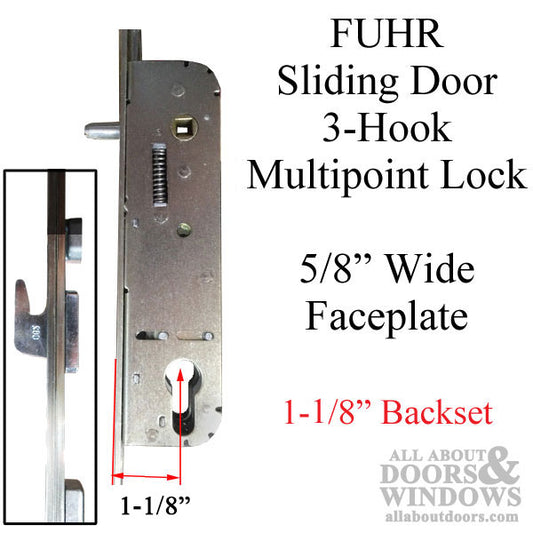 Fuhr Multi-Point Lock, 3 Hooks, 28mm - 6-8  Sliding Door