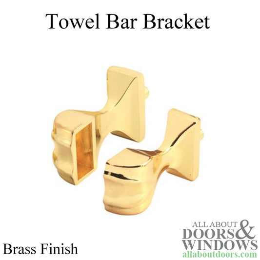 Towel Bar Bracket Pair, One Stud - Brass