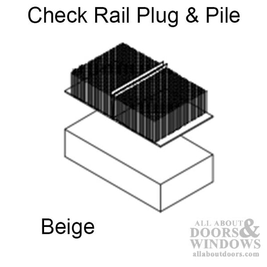 Marvin Single & Double Hung Check Rail Pile Weatherstrip V196 - Beige