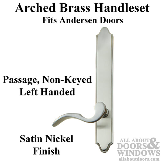 Emtek Brass Concord Handle Set for Sliding Patio Door, Left - Satin Nickel