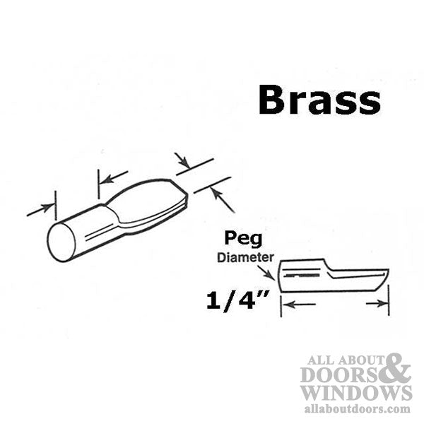 Shelf Support Pegs Spoon Style 1/4 Inch Brass - Shelf Support Pegs Spoon Style 1/4 Inch Brass