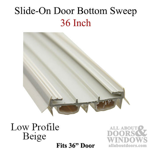 Slide-On Bottom Sweep for 36 Inch Door Bulb Beige - Slide-On Bottom Sweep for 36 Inch Door Bulb Beige