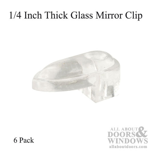 1/4 Inch Glass Mirror Clips - 6 Pack