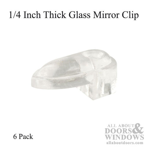 1/4 Inch Glass Mirror Clips - 6 Pack - 1/4 Inch Glass Mirror Clips - 6 Pack