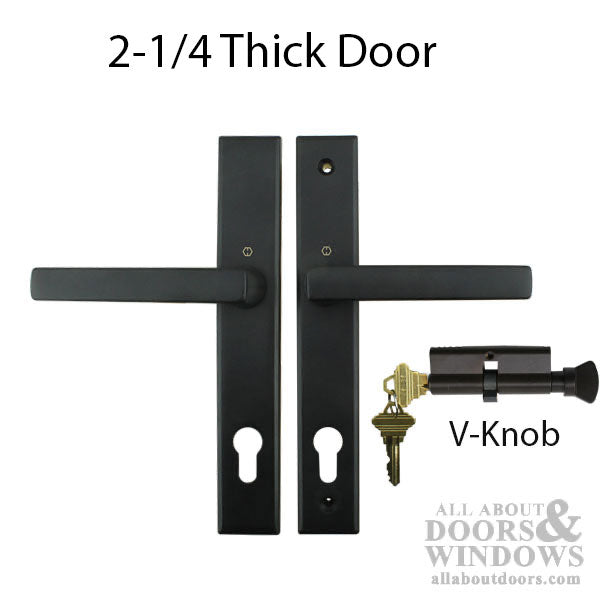 HOPPE Dallas Multipoint Lock Handle Set Contemporary 2.25 Inch Door Active 40/40 Cylinder Matte Black - HOPPE Dallas Multipoint Lock Handle Set Contemporary 2.25 Inch Door Active 40/40 Cylinder Matte Black