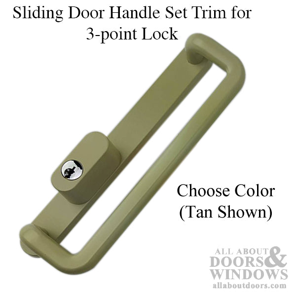 Sliding Patio Door Handle Set Trim for 3-Point Lock Vinyl Doors - Sliding Patio Door Handle Set Trim for 3-Point Lock Vinyl Doors