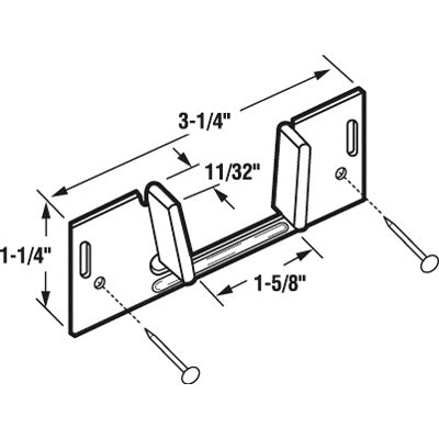 Bottom Guide for Pocket and Bi-Pass Sliding Doors – Acme No. 107 - Bottom Guide for Pocket and Bi-Pass Sliding Doors – Acme No. 107