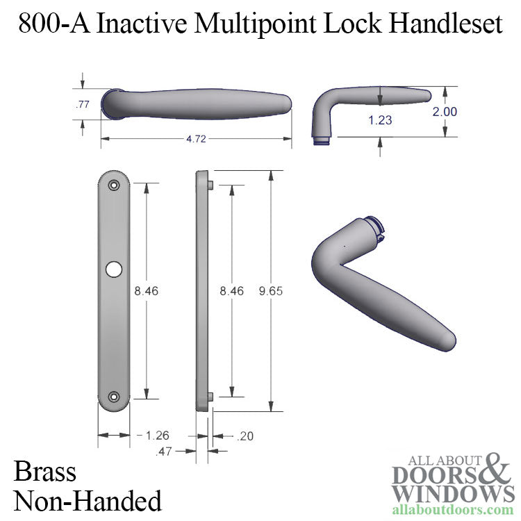 Inactive Handle Set 800A Series Non-Handed Brass Choose Color - Inactive Handle Set 800A Series Non-Handed Brass Choose Color