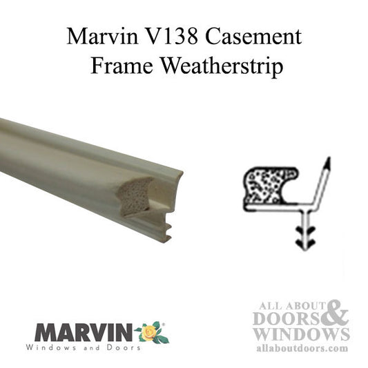 Marvin Casement Window Foam Weather Strip 72" Beige