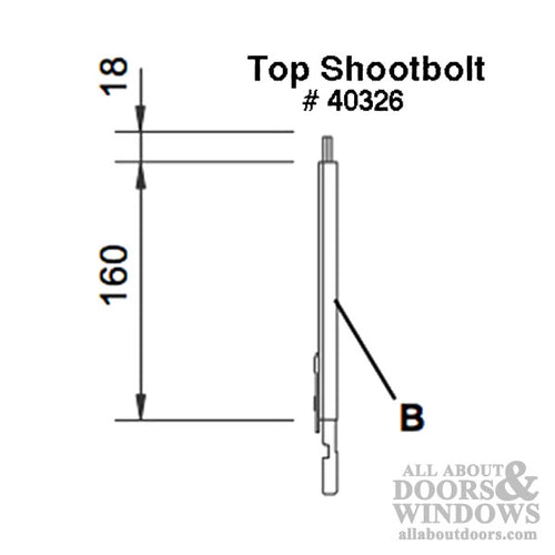 Shootbolt 500mm Extension for doors taller than  6 foot 8 inches - Shootbolt 500mm Extension for doors taller than  6 foot 8 inches