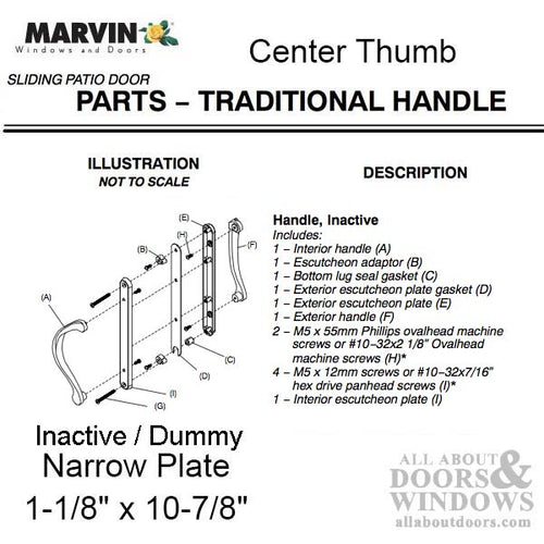 Marvin Inactive / Dummy Narrow Sliding Door Handle -  Satin Taupe - Marvin Inactive / Dummy Narrow Sliding Door Handle -  Satin Taupe