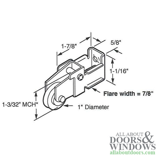 Sliding Patio Door Roller Assembly with Adjustable Steel Housing Assembly 1 Inch Steel Ball Bearing Wheel Diameter - Sliding Patio Door Roller Assembly with Adjustable Steel Housing Assembly 1 Inch Steel Ball Bearing Wheel Diameter