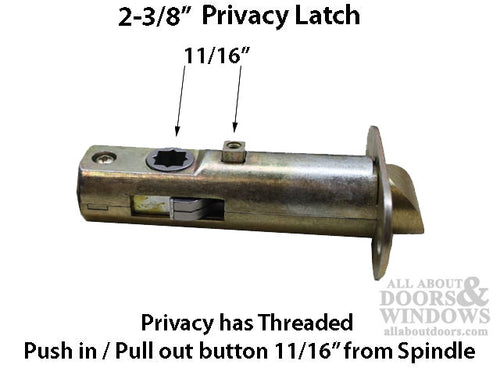 Privacy Spring Latch, 2-3/8 Backset, 8mm Hub - Privacy Spring Latch, 2-3/8 Backset, 8mm Hub