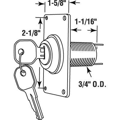 Electric Lock Switch, Keyed, 2 keys - Electric Lock Switch, Keyed, 2 keys