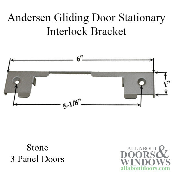 Andersen Perma-Shield 3-Panel Gliding Door - Stationary Interlock Bracket - Stone - Andersen Perma-Shield 3-Panel Gliding Door - Stationary Interlock Bracket - Stone