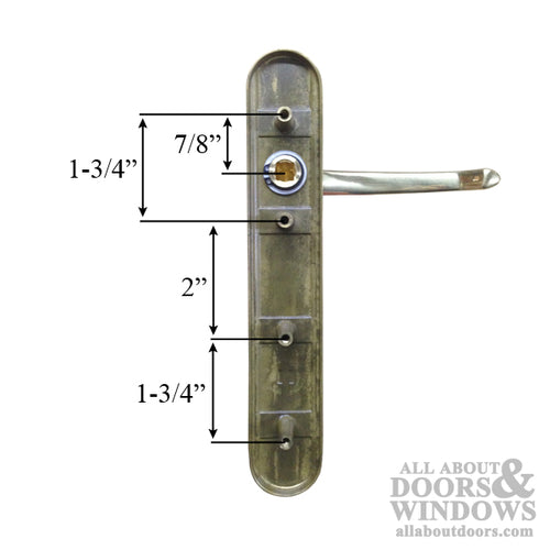 4 Post Flush Mount Storm Door Lever Set, 1 inch Door - Polished Brass Exterior, Black Interior - 4 Post Flush Mount Storm Door Lever Set, 1 inch Door - Polished Brass Exterior, Black Interior