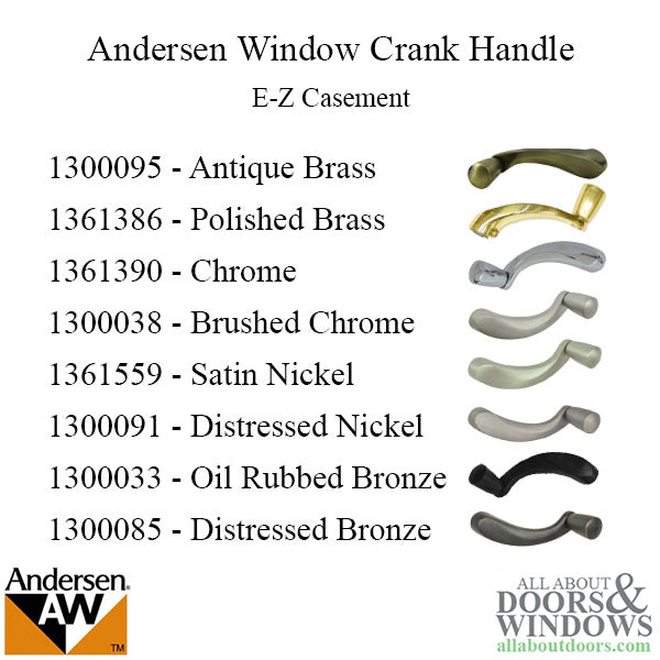 Andersen Window E-Z Casement Crank Handle - Estate Style - Oil Rubbed Bronze - Andersen Window E-Z Casement Crank Handle - Estate Style - Oil Rubbed Bronze