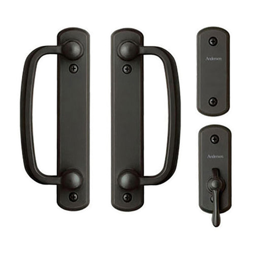 Andersen Frenchwood Gliding Door Trim Hardware, Albany, 4 Panel Interior and Exterior  - Black - Andersen Frenchwood Gliding Door Trim Hardware, Albany, 4 Panel Interior and Exterior  - Black
