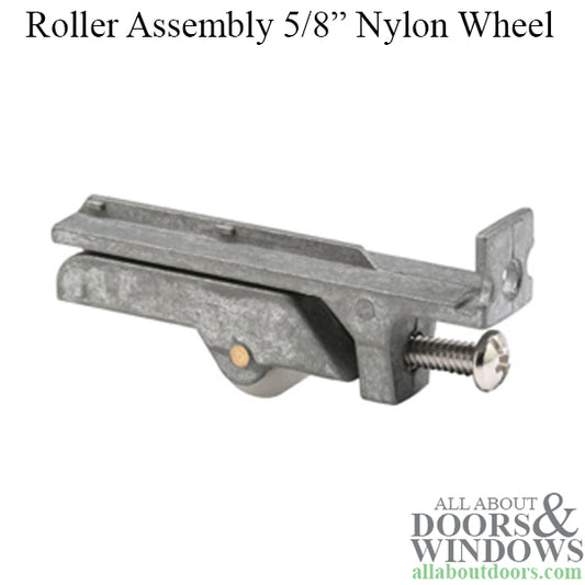 5/8 Flat Nylon Wheel, Roller Assembly