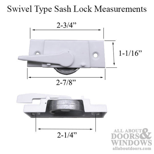 Sash Lock with Keeper, 2-1/4 screws holes - Blue White - Sash Lock with Keeper, 2-1/4 screws holes - Blue White