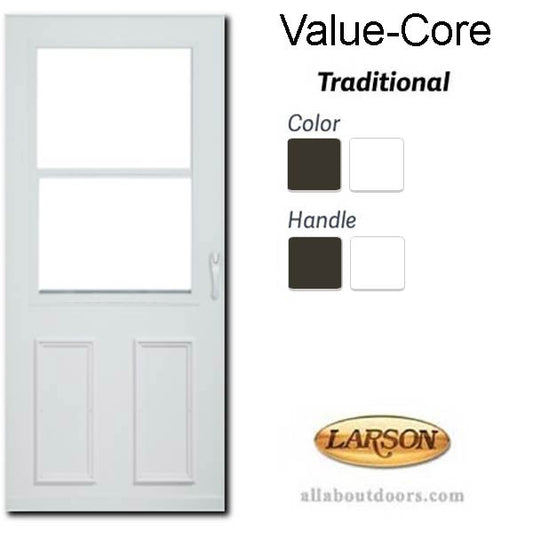 Larson Value-Core, Traditional Self Storing Storm Door