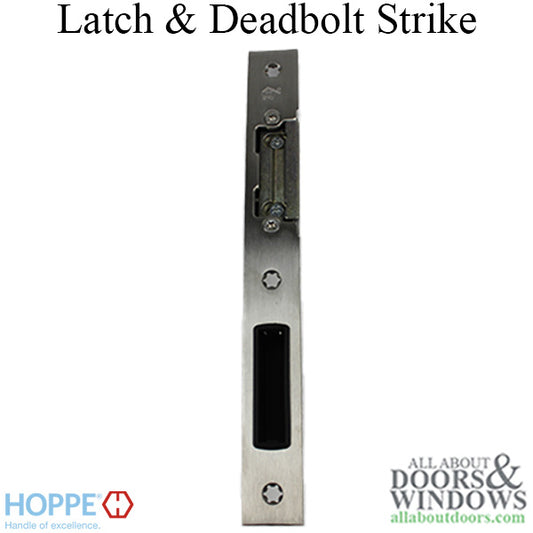 Hoppe Latch & Deadbolt Strike, Key Operated Lock,  Left Hand - Stainless Steel