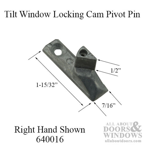 Tilt Window Cam Pivot Pin, Zinc, Right Hand - Mill Finish - Tilt Window Cam Pivot Pin, Zinc, Right Hand - Mill Finish