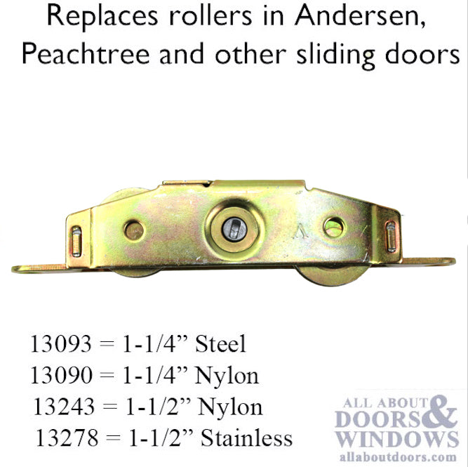 Sliding Patio Door Tandem Roller for Sliding Patio Doors 1.25 Inch Ball Bearing Steel Wheel Diameter - Sliding Patio Door Tandem Roller for Sliding Patio Doors 1.25 Inch Ball Bearing Steel Wheel Diameter