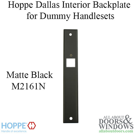 HOPPE Dallas Interior Backplate M2161N for Dummy Handlesets - Matte Black