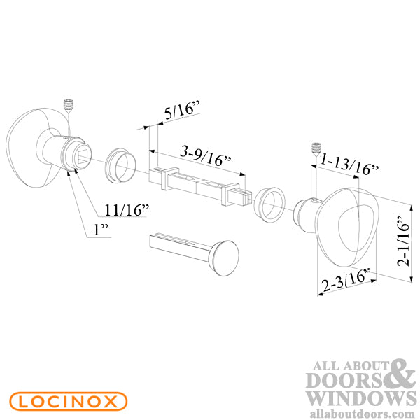 Aluminum Locinox Gate Handle Blocking Set - Aluminum Locinox Gate Handle Blocking Set
