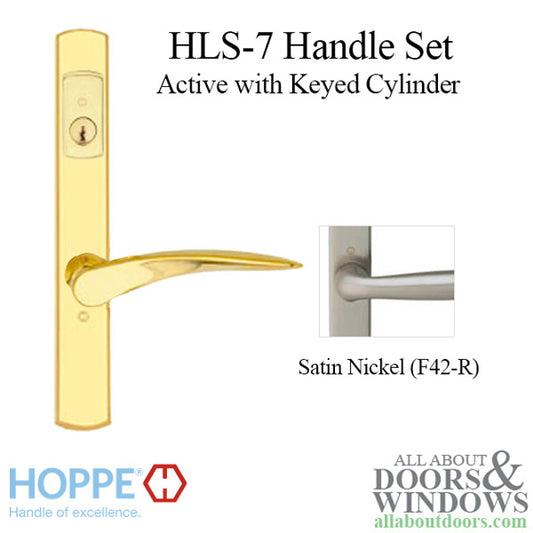 Hoppe HLS7 Handleset, Rodos, M1603/2167N, Keyed Active, Satin Nickel