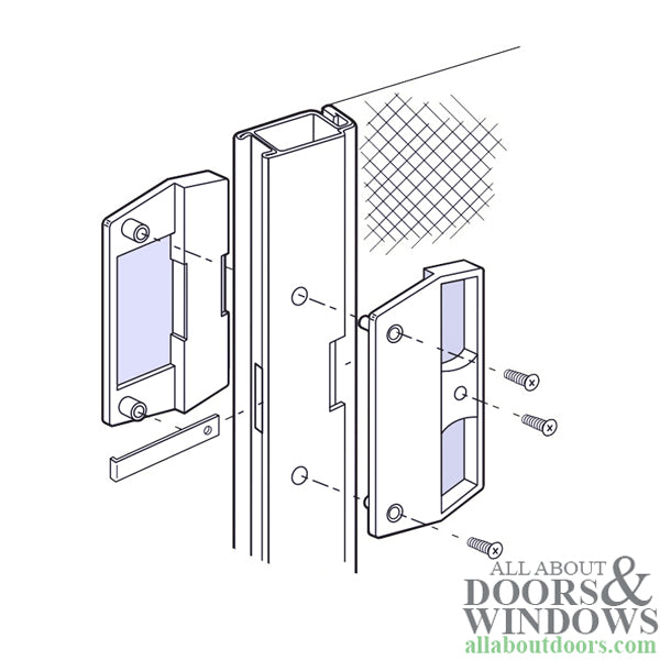 Non-Handed Latch & Pull for Sliding Screen Door - Black - Non-Handed Latch & Pull for Sliding Screen Door - Black