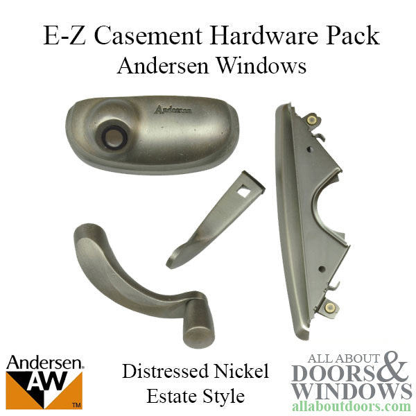 Andersen Window Hardware Pack, EZ Casement, Estate Style - Distressed Nickel - Andersen Window Hardware Pack, EZ Casement, Estate Style - Distressed Nickel